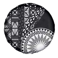 Black Tongan Ngatu Fonulei Pattern Spare Tire Cover LT9 - Polynesian Pride
