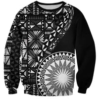 Black Tongan Ngatu Fonulei Pattern Sweatshirt LT9 Unisex Black - Polynesian Pride