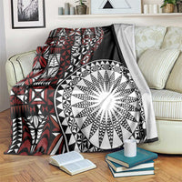Red Tongan Ngatu Fonulei Pattern Blanket LT9 Red - Polynesian Pride