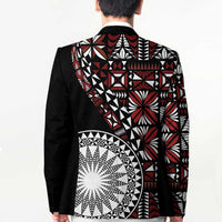 Red Tongan Ngatu Fonulei Pattern Blazer - Polynesian Pride
