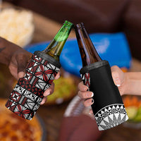 Red Tongan Ngatu Fonulei Pattern 4 in 1 Can Cooler Tumbler LT9 - Polynesian Pride