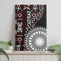 Red Tongan Ngatu Fonulei Pattern Canvas Wall Art LT9 - Polynesian Pride