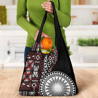 Red Tongan Ngatu Fonulei Pattern Grocery Bag LT9 - Polynesian Pride