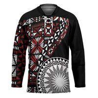 Red Tongan Ngatu Fonulei Pattern Hockey Jersey LT9 Unisex Red - Polynesian Pride