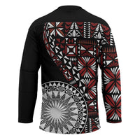 Red Tongan Ngatu Fonulei Pattern Hockey Jersey - Polynesian Pride