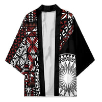 Red Tongan Ngatu Fonulei Pattern Kimono LT9 Unisex Red - Polynesian Pride