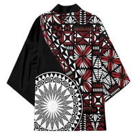 Red Tongan Ngatu Fonulei Pattern Kimono LT9 - Polynesian Pride