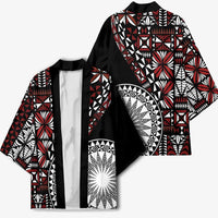 Red Tongan Ngatu Fonulei Pattern Kimono LT9 - Polynesian Pride