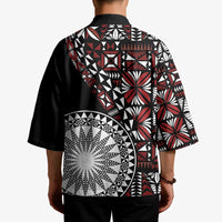 Red Tongan Ngatu Fonulei Pattern Kimono LT9 - Polynesian Pride