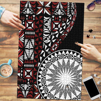 Red Tongan Ngatu Fonulei Pattern Puzzle LT9 Red - Polynesian Pride