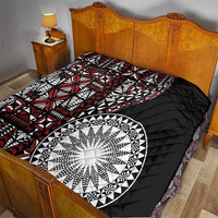 Red Tongan Ngatu Fonulei Pattern Quilt