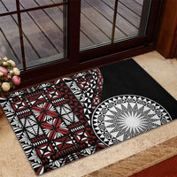 Red Tongan Ngatu Fonulei Pattern Rubber Doormat LT9 - Polynesian Pride