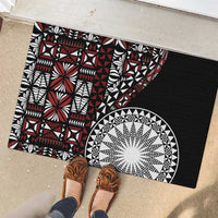 Red Tongan Ngatu Fonulei Pattern Rubber Doormat LT9 - Polynesian Pride