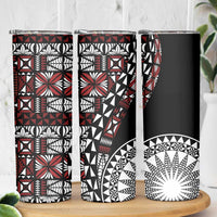 Red Tongan Ngatu Fonulei Pattern Skinny Tumbler