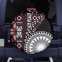 Red Tongan Ngatu Fonulei Pattern Spare Tire Cover LT9 No hole Red - Polynesian Pride