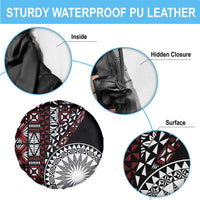 Red Tongan Ngatu Fonulei Pattern Spare Tire Cover LT9 - Polynesian Pride