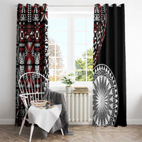 Red Tongan Ngatu Fonulei Pattern Window Curtain LT9 - Polynesian Pride
