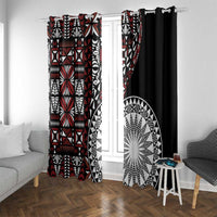 Red Tongan Ngatu Fonulei Pattern Window Curtain LT9 With Grommets Red - Polynesian Pride