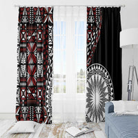 Red Tongan Ngatu Fonulei Pattern Window Curtain LT9 - Polynesian Pride