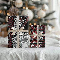 Red Tongan Ngatu Fonulei Pattern Wrapping Paper - Polynesian Pride