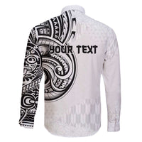 Hawaii and Japanese Culture Personalised Family Matching Off The Shoulder Long Sleeve Dress and Hawaiian Shirt With Polynesian Tribal Tattoo Style