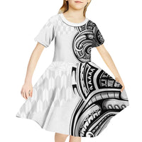 Hawaii and Japanese Culture Personalised Kid Short Sleeve Dress With Polynesian Tribal Tattoo Style