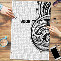 Hawaii and Japanese Culture Personalised Puzzle With Polynesian Tribal Tattoo Style LT9 White - Polynesian Pride