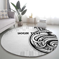 Hawaii and Japanese Culture Personalised Round Carpet With Polynesian Tribal Tattoo Style