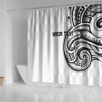 Hawaii and Japanese Culture Personalised Shower Curtain With Polynesian Tribal Tattoo Style