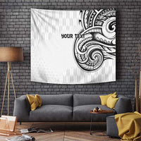 Hawaii and Japanese Culture Personalised Tapestry With Polynesian Tribal Tattoo Style