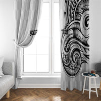 Hawaii and Japanese Culture Personalised Window Curtain With Polynesian Tribal Tattoo Style