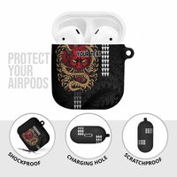 Hawaii and Japanese Oni Mask Personalised AirPods Case Kakau Pattern Dark Art Style LT9 - Polynesian Pride