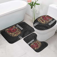 Hawaii and Japanese Oni Mask Personalised Bathroom Set Kakau Pattern Dark Art Style - Polynesian Pride