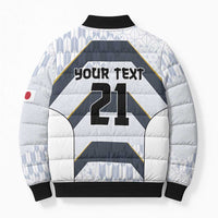 Japan Pacific Rugby 2022-23 Custom Bomber Puffer Jacket Black Sakura Japanese Wave Pattern LT9 - Polynesian Pride