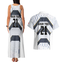Japan Pacific Rugby 2022-23 Custom Couples Matching Tank Maxi Dress and Hawaiian Shirt Black Sakura Japanese Wave Pattern LT9 - Polynesian Pride