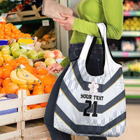 Japan Pacific Rugby 2022-23 Custom Grocery Bag Black Sakura Japanese Wave Pattern LT9 - Polynesian Pride
