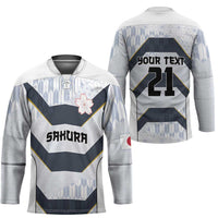 Japan Pacific Rugby 2022-23 Custom Hockey Jersey Black Sakura Japanese Wave Pattern LT9 - Polynesian Pride