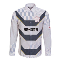 Japan Pacific Rugby 2022-23 Custom Long Sleeve Button Shirt Black Sakura Japanese Wave Pattern LT9 Unisex Black - Polynesian Pride