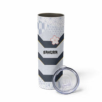 Japan Pacific Rugby 2022-23 Custom Skinny Tumbler Black Sakura Japanese Wave Pattern