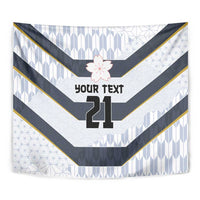 Japan Pacific Rugby 2022-23 Custom Tapestry Black Sakura Japanese Wave Pattern