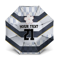 Japan Pacific Rugby 2022-23 Custom Umbrella Black Sakura Japanese Wave Pattern LT9 One Size Folded 11.42 inch Opened Diameter 37.4 inch Black - Polynesian Pride