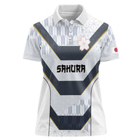 Japan Pacific Rugby 2022-23 Custom Women Polo Shirt Black Sakura Japanese Wave Pattern