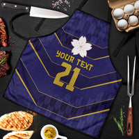 Japan Pacific Rugby 2022-23 Custom Apron Blue Sakura Japanese Wave Pattern LT9 Blue - Polynesian Pride