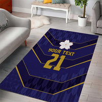 Japan Pacific Rugby 2022-23 Custom Area Rug Blue Sakura Japanese Wave Pattern