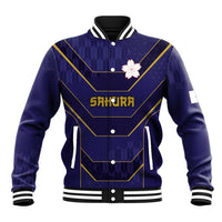 Japan Pacific Rugby 2022-23 Custom Baseball Jacket Blue Sakura Japanese Wave Pattern LT9 Unisex Blue - Polynesian Pride