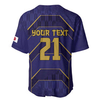 Japan Pacific Rugby 2022-23 Custom Baseball Jersey Blue Sakura Japanese Wave Pattern