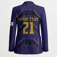 Japan Pacific Rugby 2022-23 Custom Blazer Blue Sakura Japanese Wave Pattern - Polynesian Pride