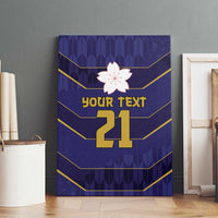 Japan Pacific Rugby 2022-23 Custom Canvas Wall Art Blue Sakura Japanese Wave Pattern LT9 - Polynesian Pride