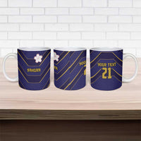 Japan Pacific Rugby 2022-23 Custom Ceramic Mug Blue Sakura Japanese Wave Pattern LT9 - Polynesian Pride
