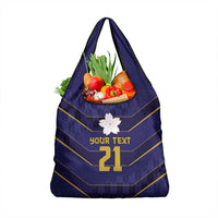 Japan Pacific Rugby 2022-23 Custom Grocery Bag Blue Sakura Japanese Wave Pattern LT9 1-pack One Size Blue - Polynesian Pride
